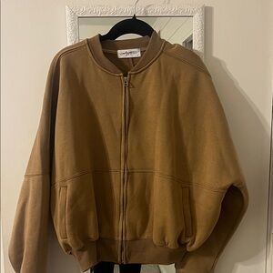 Carly Jean Los Angeles Tan Bomber Jacket